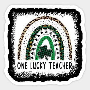 One Lucky Teacher Rainbow St Patricks Day Sticker